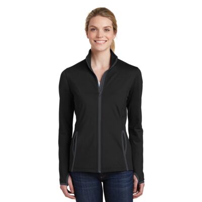 Ladies Sport Wick ® Stretch Contrast Full Zip Jacket Thumbnail